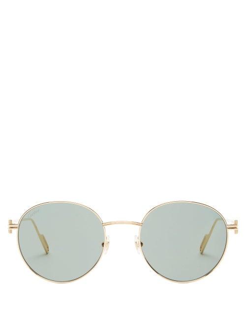 Matchesfashion.com Cartier Eyewear - Premire De Cartier Round Metal Sunglasses - Womens - Gold