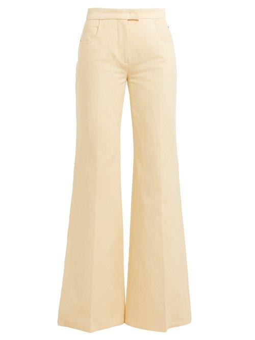 Matchesfashion.com Franoise - Flared Leg Cotton Trousers - Womens - Cream