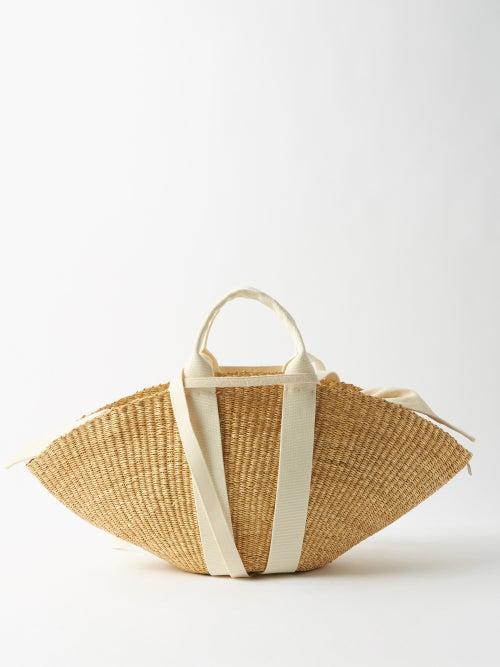 Muu - Sophie Canvas-trim Basket Bag - Womens - White Multi