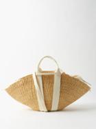 Muu - Sophie Canvas-trim Basket Bag - Womens - White Multi