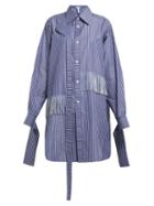 Matchesfashion.com Loewe - Striped Cotton Poplin Shirt - Womens - Blue Stripe