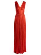 Maria Lucia Hohan Aurora Pleated Silk-tulle Gown