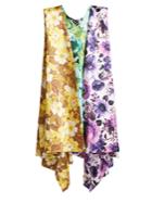 Richard Quinn Contrast-panel Floral-print Satin Dress