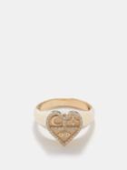 Sydney Evan - Icons Diamond & 14kt Gold Signet Ring - Womens - Gold Multi