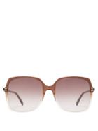 Matchesfashion.com Gucci - Oversized Square Acetate Sunglasses - Womens - Dark Brown