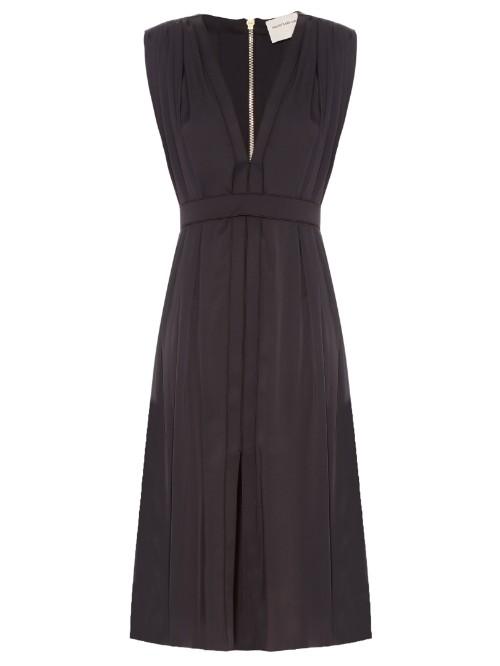 Maison Rabih Kayrouz V-neck Silk-charmeuse Dress
