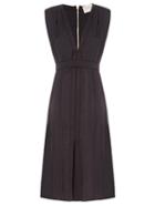 Maison Rabih Kayrouz V-neck Silk-charmeuse Dress