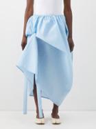 Cecilie Bahnsen - Fumie Asymmetric Cloqu Midi Skirt - Womens - Blue