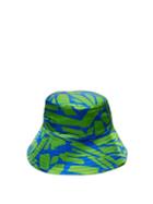 Matchesfashion.com Preen By Thornton Bregazzi - Holly Pavement Print Satin Bucket Hat - Womens - Green Blue Print