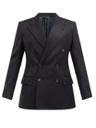 Matchesfashion.com Dunhill - Double-breasted Peak-lapel Wool Jacket - Mens - Navy