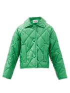 Matchesfashion.com Stand Studio - Jacinda Diamond-quilted Faux-leather Jacket - Womens - Green