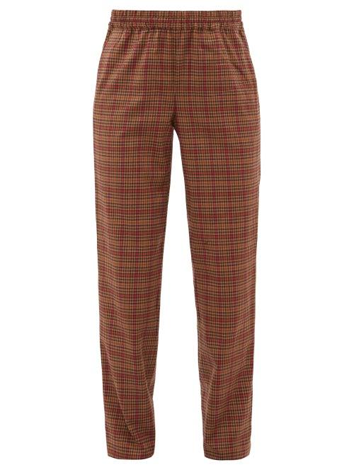 Matchesfashion.com Ditions M.r - Jean Francois Gingham Wool Blend Tapered Trousers - Mens - Multi