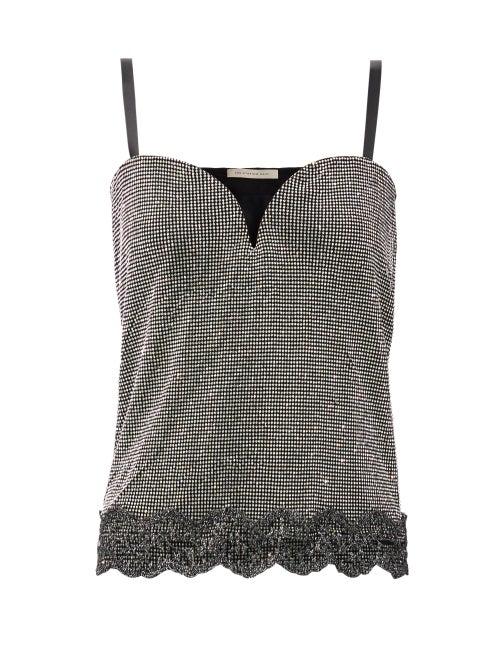 Matchesfashion.com Christopher Kane - Crystal-embellished Chainmail Top - Womens - Silver