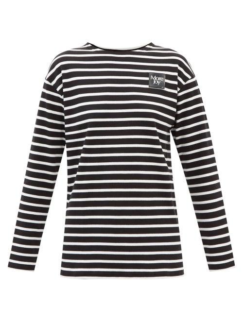 More Joy By Christopher Kane - Breton-striped Cotton-jersey Top - Womens - Black