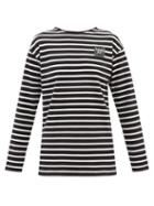 More Joy By Christopher Kane - Breton-striped Cotton-jersey Top - Womens - Black