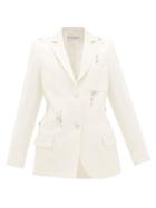 Matchesfashion.com Jw Anderson - Crystal-embellished Panelled-wool Suit Jacket - Womens - Ivory