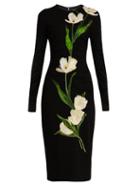 Dolce & Gabbana Tulip-appliqu Wool-blend Dress