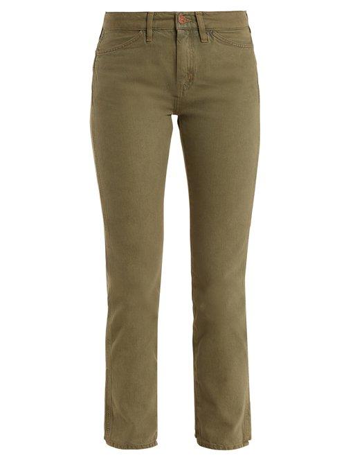 Matchesfashion.com M.i.h Jeans - Cult Mid Rise Straight Leg Jeans - Womens - Khaki