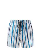 Matchesfashion.com Christopher Kane - Striped Cotton-poplin Shorts - Womens - Blue White