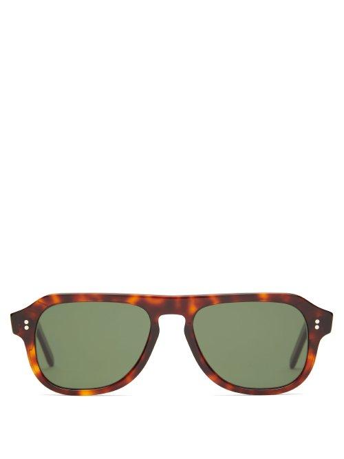 Matchesfashion.com Cutler And Gross - Aviator Acetate Sunglasses - Mens - Tortoiseshell
