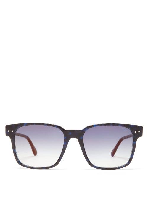Matchesfashion.com Fred Eyewear - Force 10 Tortoiseshell Acetate Sunglasses - Mens - Navy