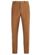 Matchesfashion.com Connolly - Mid Rise Slim Leg Crepe Trousers - Mens - Brown