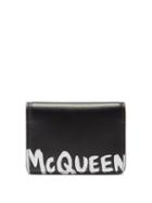Mens Accessories Alexander Mcqueen - Graffiti-print Leather Cardholder - Mens - Black