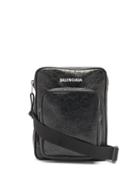 Matchesfashion.com Balenciaga - Explorer Crinkled-leather Cross-body Pouch - Mens - Black