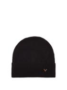 Valentino Garavani - V-logo Wool-blend Beanie Hat - Womens - Black