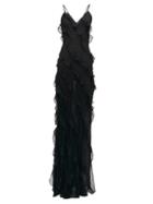 Matchesfashion.com Rat & Boa - Selena Ruffled Silk Maxi Dress - Womens - Black