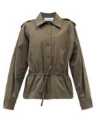 Raey - Short Drawstring Waist Ripstop Cotton Parka - Womens - Khaki