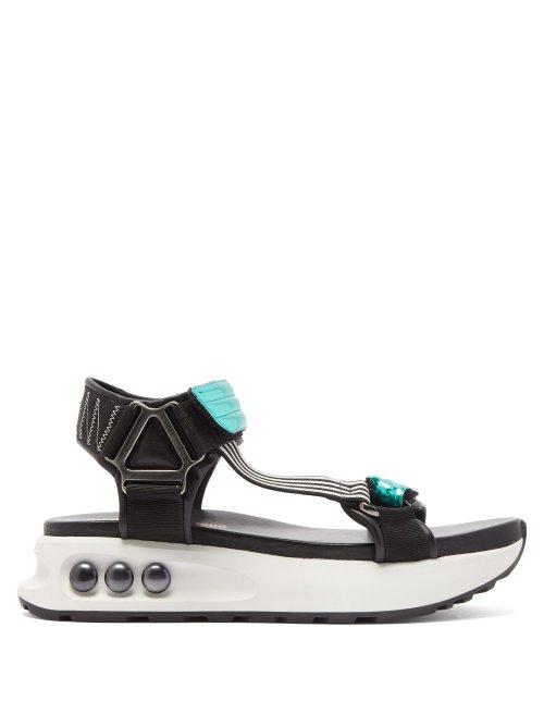 Matchesfashion.com Nicholas Kirkwood - Nkp3 Faux Pearl Inlay Leather Flatform Sandals - Womens - Green