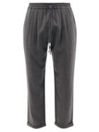 Pro - Drawstring-waist Wool-twill Trousers - Mens - Grey