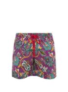 Matchesfashion.com Etro - Floral-print Swim Shorts - Mens - Purple Multi