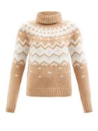 Bogner - Sophi Roll-neck Fair Isle Cashmere Sweater - Womens - Camel