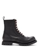 Matchesfashion.com Gucci - Lace Up Leather Brogue Boots - Mens - Black