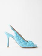 Bottega Veneta - Quilted 90 Slingback Leather Sandals - Womens - Blue