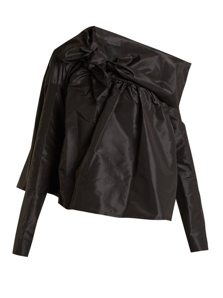 Isa Arfen Knot-detail Silk-taffeta Top