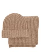Matchesfashion.com Johnstons Of Elgin - Cashmere Beanie Hat And Scarf Set - Womens - Brown