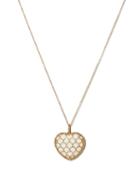 Matchesfashion.com Yvonne Lon - Diamond, Agate & 9kt Gold Heart Pendant Necklace - Womens - Yellow Gold