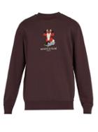 Matchesfashion.com Maison Kitsun - Pixel Fox Cotton Sweatshirt - Mens - Burgundy