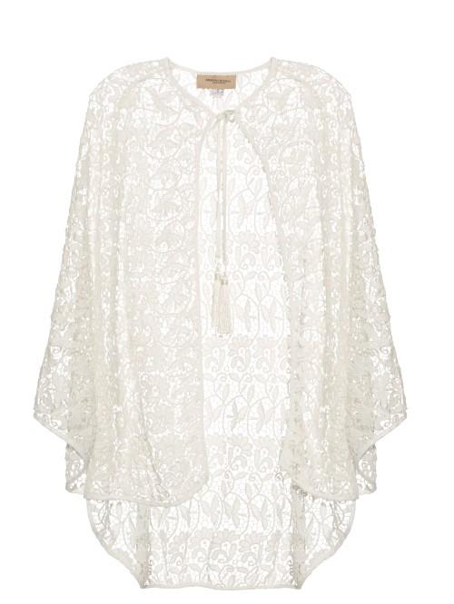 Adriana Degreas Guipure-lace Neck-tie Cape