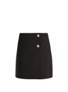 Matchesfashion.com Msgm - Crystal Embellished Crepe Mini Skirt - Womens - Black
