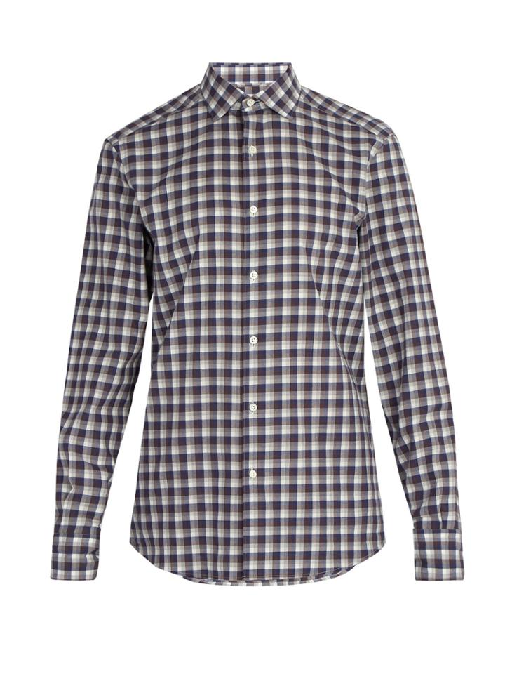 Ermenegildo Zegna Checked Cotton Shirt