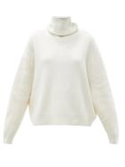 Matchesfashion.com Raey - Cropped Displaced-sleeve Roll-neck Wool Sweater - Womens - White