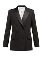 Matchesfashion.com Racil - Casablanca Double Breasted Wool Tuxedo Jacket - Womens - Black