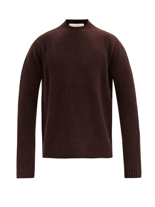 Matchesfashion.com Studio Nicholson - Wool-blend Sweater - Mens - Dark Brown