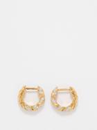 Yvonne Leon - Diamond & 18kt Gold Hoop Earrings - Womens - Gold Multi