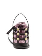 Matchesfashion.com Fabrizio Viti - Donna Daisy-appliqu Leather Cage Bag - Womens - Pink Multi