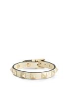 Matchesfashion.com Valentino - Rockstud Leather Bracelet - Womens - Ivory